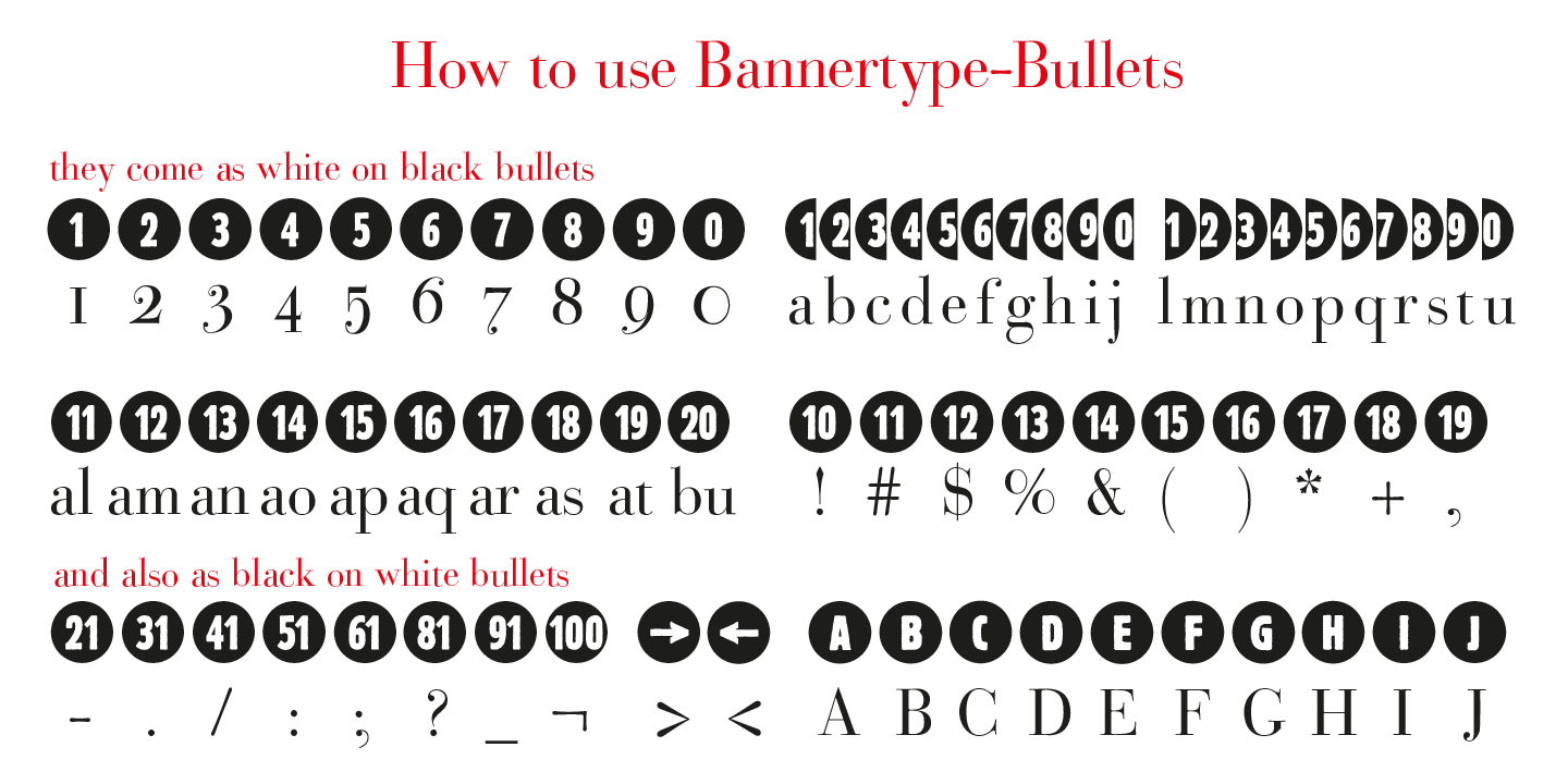 Bullets Font preview
